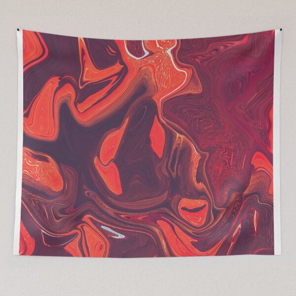 Item preview, Asher - Contemporary Abstract - Fluid Painting - Marbling Art - Violet, Red Orange designed and sold by Studio Grafiikka.