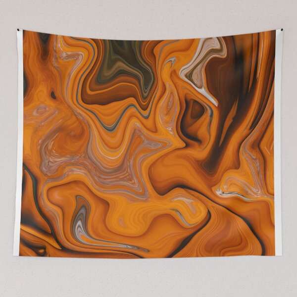 Item preview, Atticus 01 - Contemporary Abstract - Fluid Painting - Marbling Art - Princeton Orange designed and sold by Studio Grafiikka.