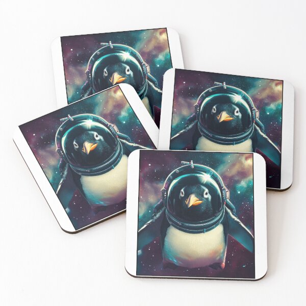 Item preview, astronaut penguin traveling in space designed and sold by GroundhogMs.