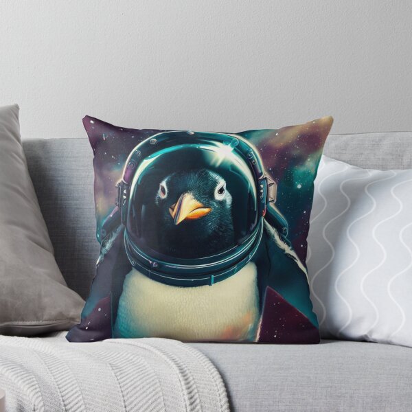 Item preview, astronaut penguin traveling in space designed and sold by GroundhogMs.