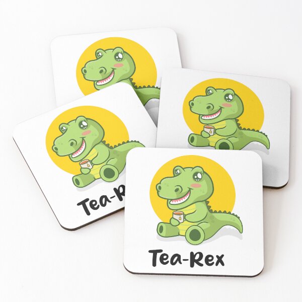 Item preview, Tea-Rex funny dinosaur (on light colors) designed and sold by messy-nessie.