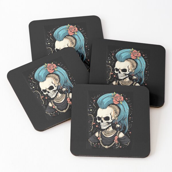 Item preview, Revolutionary Blooms Punk Rock Skull With Rebellious Roses  designed and sold by DarellSLent.