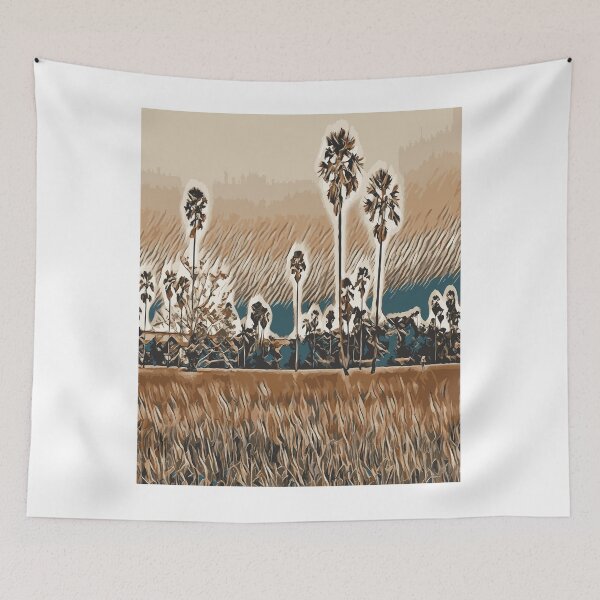 Item preview, Thailand landscape of palm trees in the field. Photo style, Thailand landscape.  multi-phase flow walking in the rice field artgram image net removing blur designed and sold by youme63.