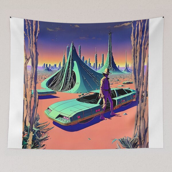 Item preview, Retro-futuristic cowboy on Mars designed and sold by ArthurVandelay.