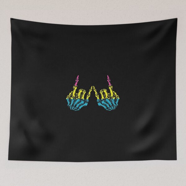 Item preview, Skeleton Rock Hand LGBT Q Cool Pansexual Pride Pan Flag  designed and sold by DarellSLent.