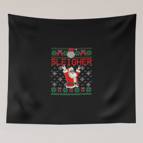 Item preview, Sleigher Heavy Metal Music Hail Santa Ugly Sweater Christmas  designed and sold by DarellSLent.
