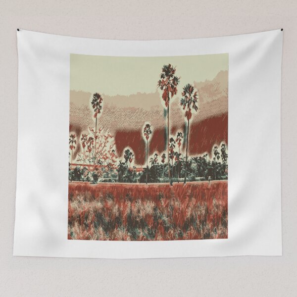 Item preview, Thailand landscape of palm trees in the field. Photo style, Thailand landscape.  multi-phase flow walking in the rice field artgram image net removing blur designed and sold by youme63.