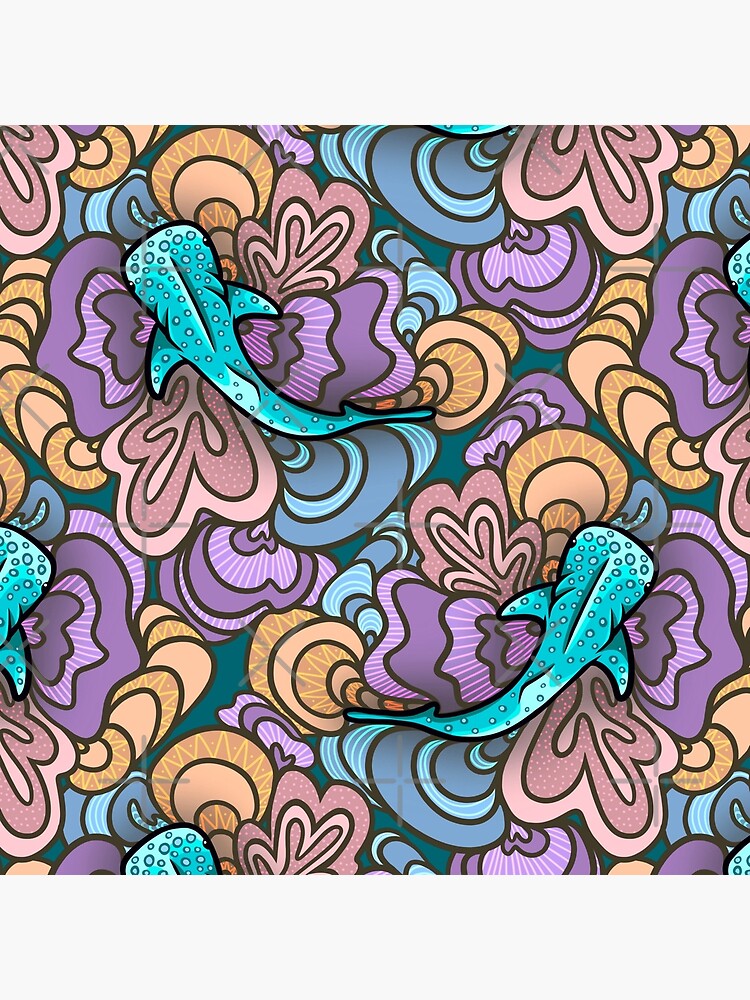 Thumbnail 4 of 4, Pillow, Faded Retro Whale Shark designed and sold by smoothfoxill.