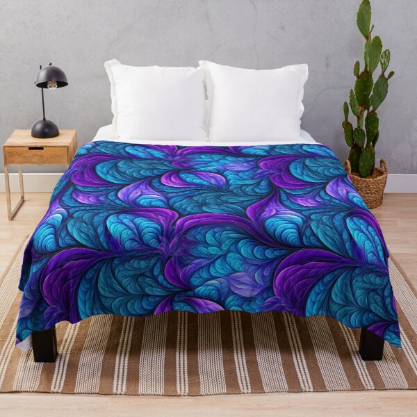 Item preview, Blue Purple Abstract Leaves Fractal designed and sold by Sturdust.