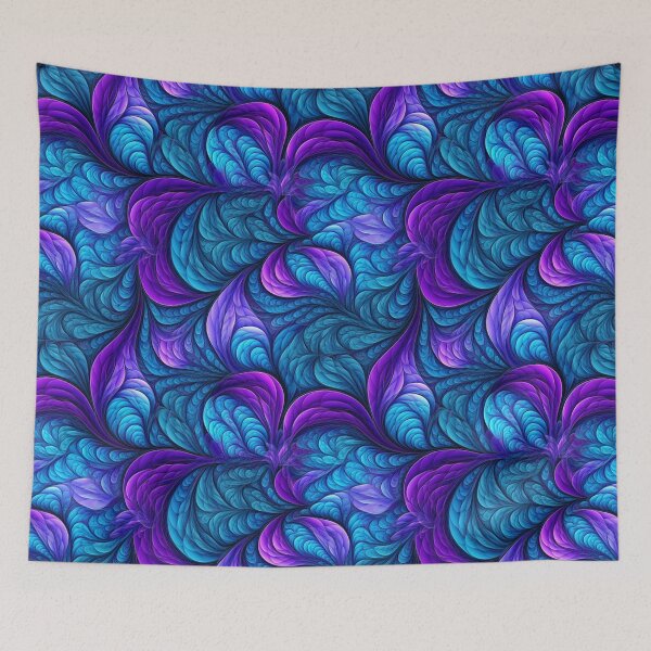 Item preview, Blue Purple Abstract Leaves Fractal designed and sold by Sturdust.