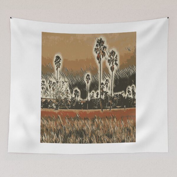 Item preview, Thailand landscape of palm trees in the field. Photo style, Thailand landscape.  multi-phase flow walking in the rice field artgram image net removing blur designed and sold by youme63.
