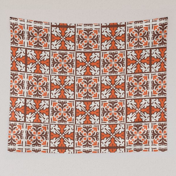 Item preview, Rustic Orange Portuguese Tiles  designed and sold by PeachyLitchi.