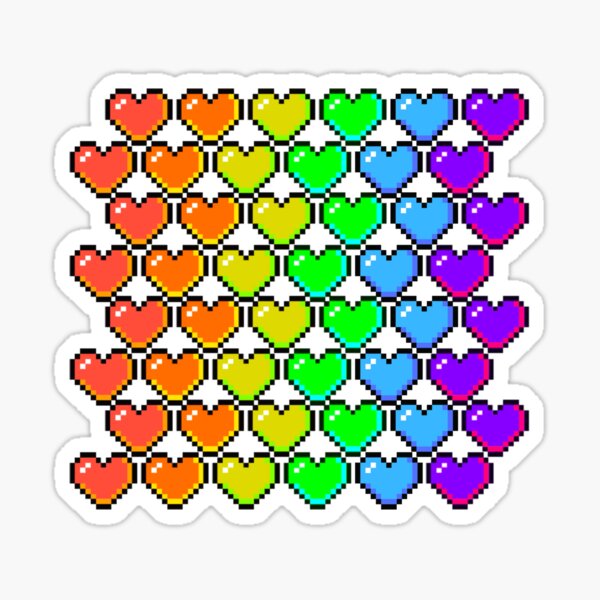 8-bit Rainbow heart pattern  Sticker for Sale by BRIANRU13