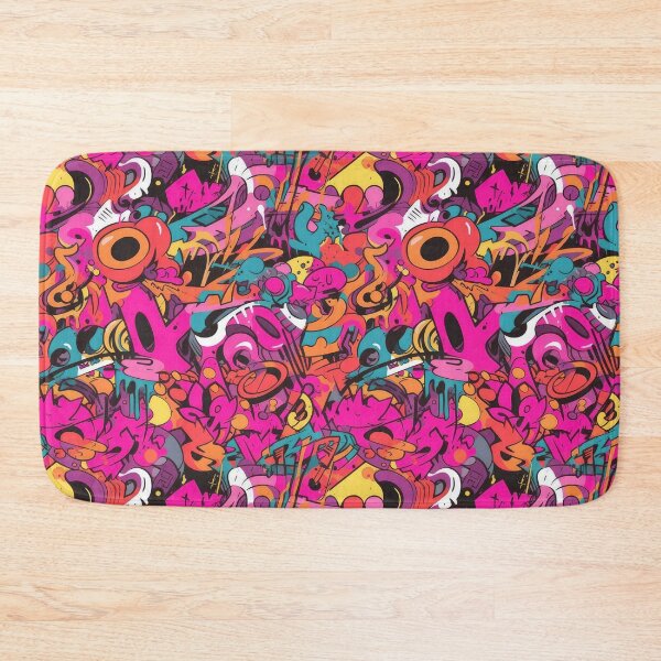 Item preview, Kawaii Graffiti Pink Seamless Pattern - Urban Street Style designed and sold by PaperCrazed.