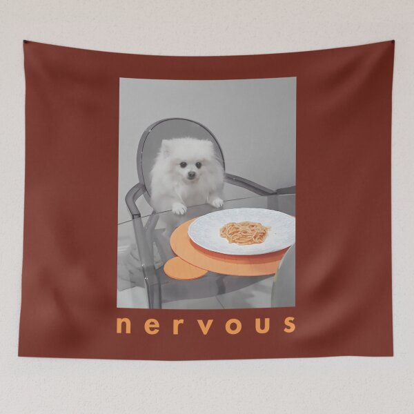 Item preview, Nervous Dinner with White Dog   	 designed and sold by junilxqaox88.