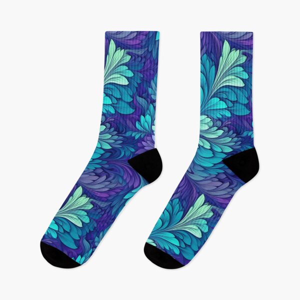Item preview, Blue Fluorescent Leaves Fractal Pattern designed and sold by Sturdust.
