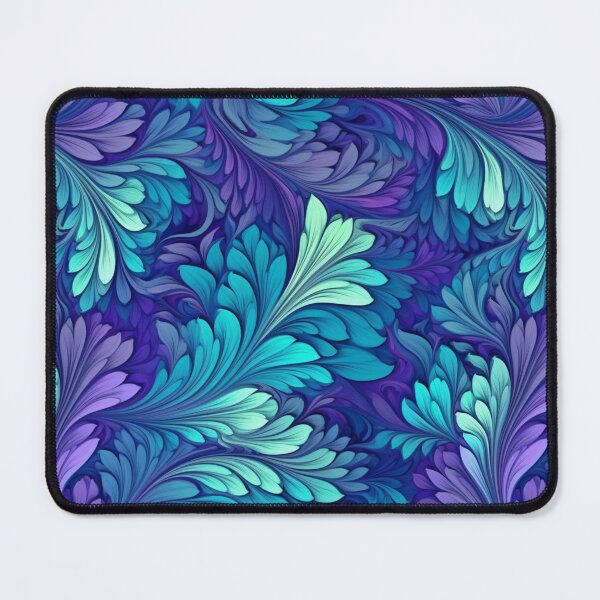 Item preview, Blue Fluorescent Leaves Fractal Pattern designed and sold by Sturdust.