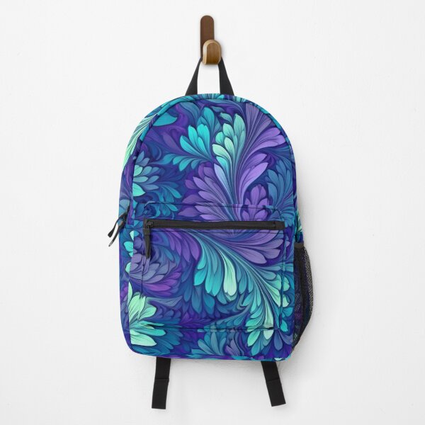 Item preview, Blue Fluorescent Leaves Fractal Pattern designed and sold by Sturdust.