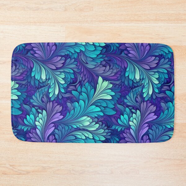 Item preview, Blue Fluorescent Leaves Fractal Pattern designed and sold by Sturdust.