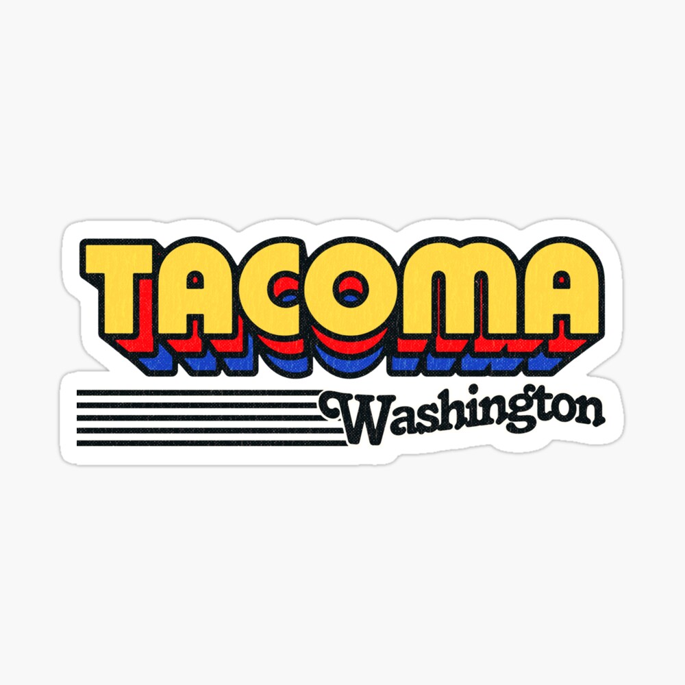 Tacoma, Washington | Retro Stripes Sticker