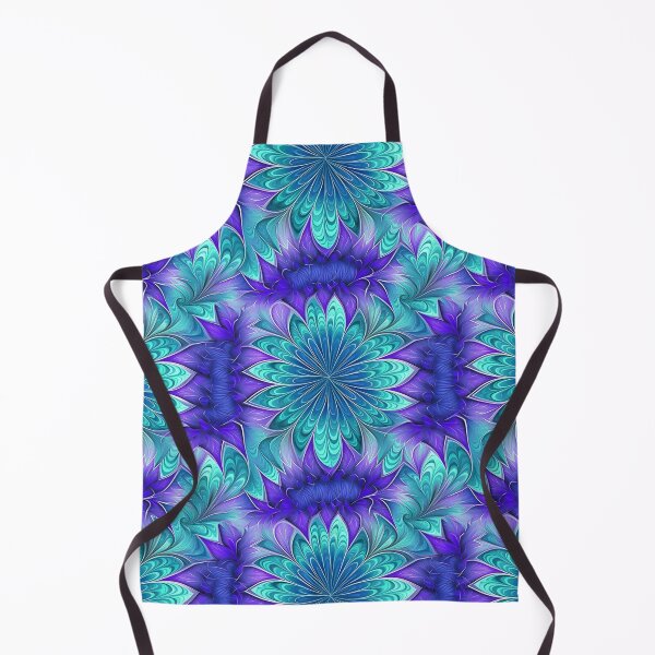 Item preview, Aqua Purple Flowers Fractal Pattern designed and sold by Sturdust.