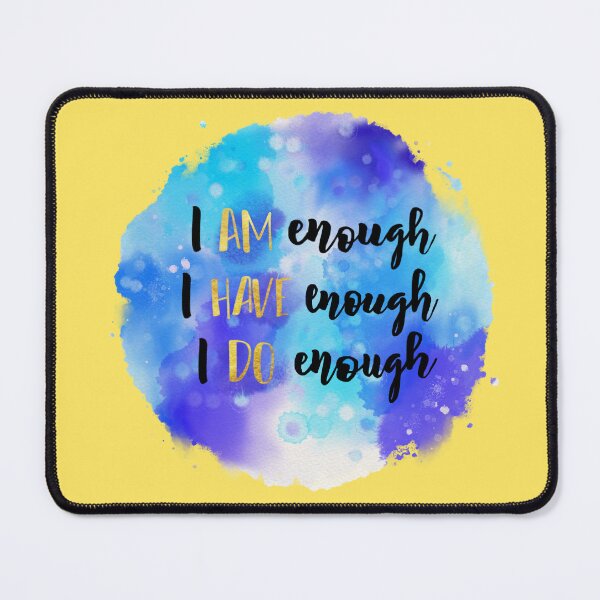 Item preview, I Am, Have, Do Enough Blue Watercolor Brush Lettering Affirmation designed and sold by JessicaAmber.