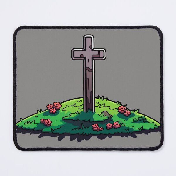 Item preview, A cross on a small hill 8-bit style designed and sold by titur.