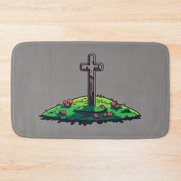 Item preview, A cross on a small hill 8-bit style designed and sold by titur.