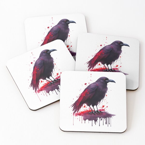 Item preview, Black raven in watercolor background designed and sold by DimHel2.