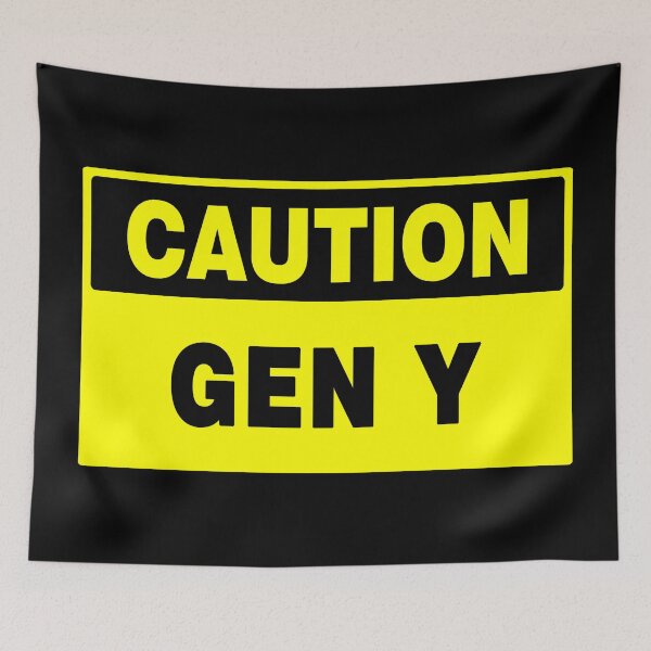 Item preview, Caution GEN Y Yellow Sign (Millennials) designed and sold by AASparksDesigns.