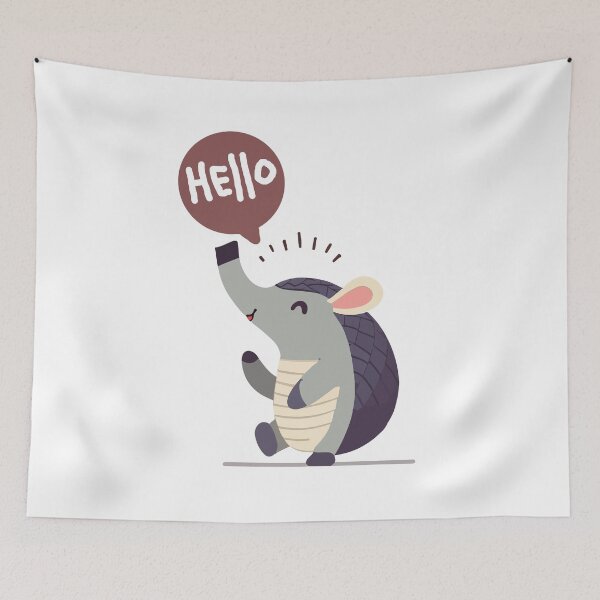 Item preview, Cute Armadillo 5 Hello designed and sold by HarshBrown.