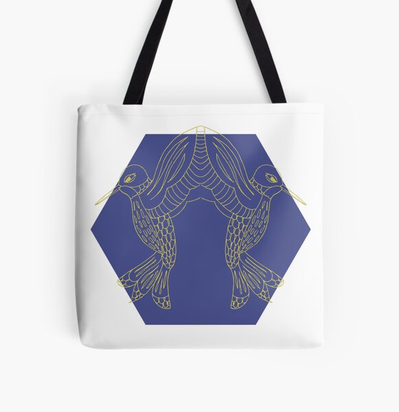 Kabuki Birds All Over Print Tote Bag