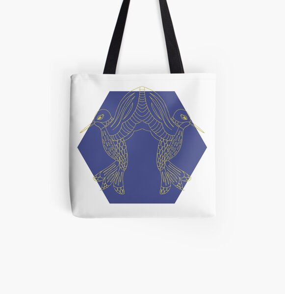 Kabuki Birds All Over Print Tote Bag