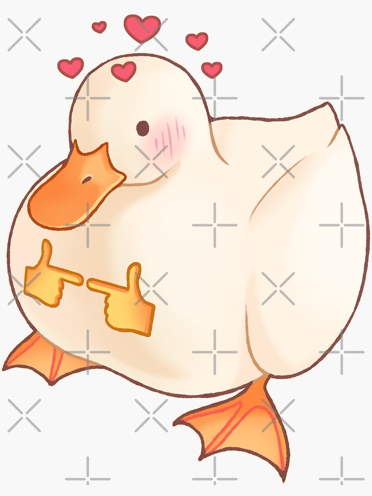 Aperçu 3 sur 3. Sticker avec l'œuvre canard amoureux créée et vendue par CuteBlueArt.