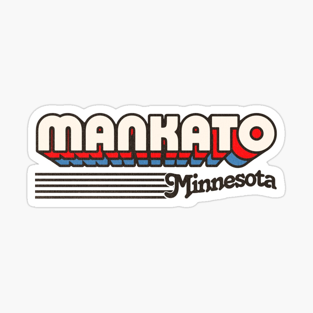 Mankato, Minnesota | Retro Stripes Sticker