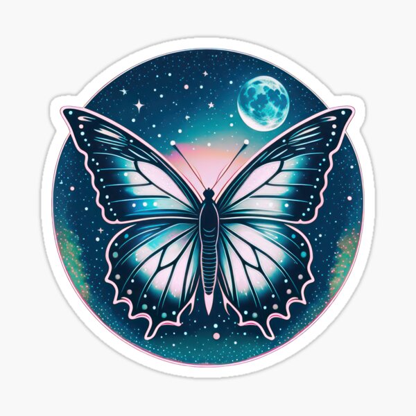 Beautiful Colorful Butterfly Vinyl Sticker Decal - Psychedelic Butterf –  Grateful Graffix