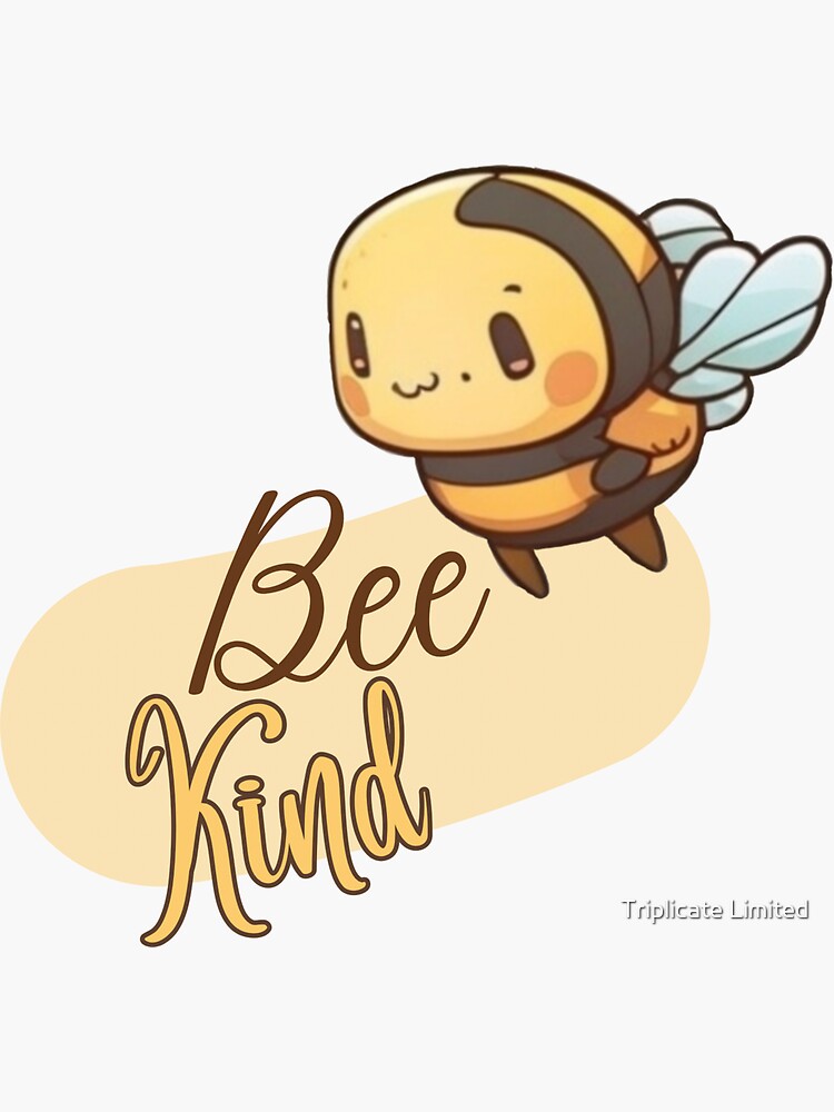 Thumbnail 3 of 3, Sticker, Cute Bee - Bee Kind Positivity Sticker designed and sold by prandski.