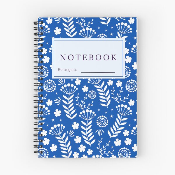 Item preview, Blue Background With Flowers Line Art Pattern designed and sold by EverAfterStudio.