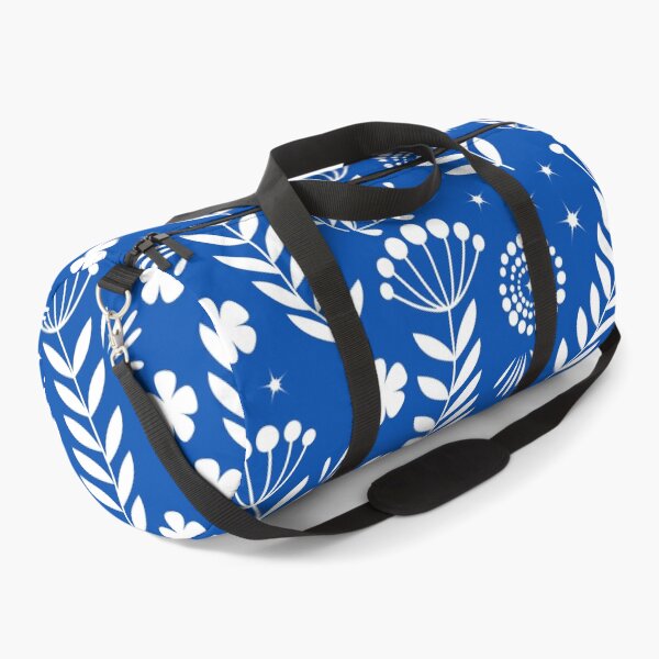 Item preview, Blue Background With Flowers Line Art Pattern designed and sold by EverAfterStudio.