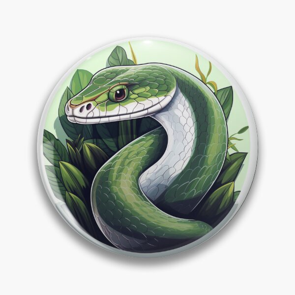Item preview, Green snake in leafs designed and sold by Forest Alchemist.