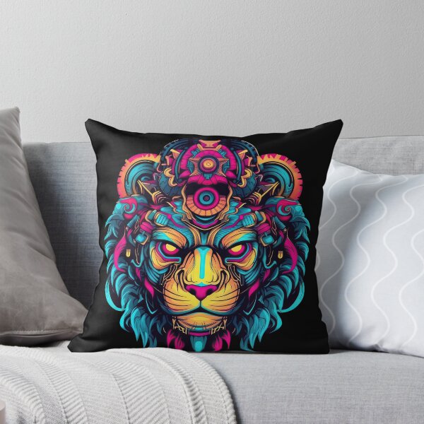 Item preview, Cyberpunk Lion Logo: Vibrant Colors Lion Design designed and sold by PaperCrazed.