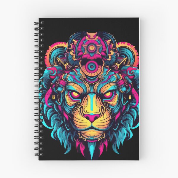 Item preview, Logotipo de Cyberpunk Lion: diseño de león de colores vibrantes designed and sold by PaperCrazed.