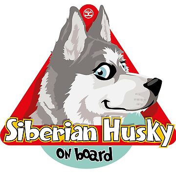 Artwork thumbnail, Husky On Board - Gray by DoggyGraphics