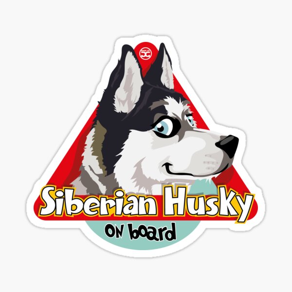 Husky On Board - Black & White Sticker