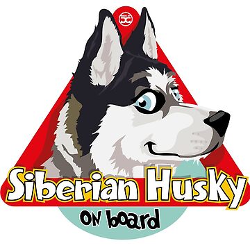 Artwork thumbnail, Husky On Board - Black & White by DoggyGraphics