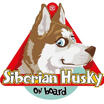 Artwork thumbnail, Husky On Board - Red by DoggyGraphics
