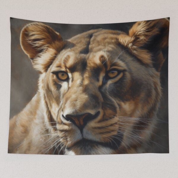 Item preview, Beautiful Oil painting of lioness designed and sold by SPECTRA005.