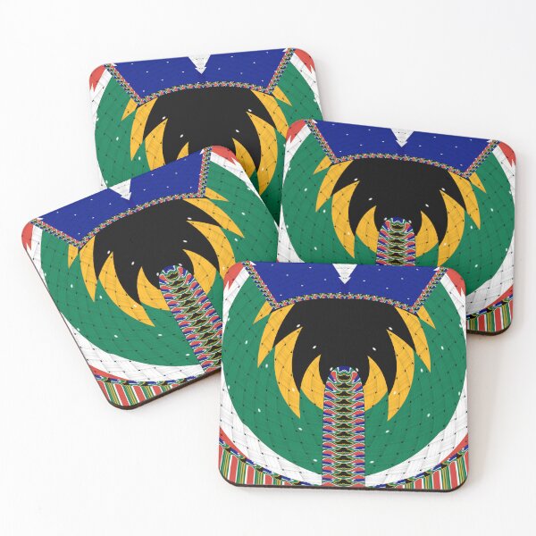 Item preview, Attractive original abstract geometric artwork, inspired by the South African flag in a vintage style. designed and sold by Ralek.