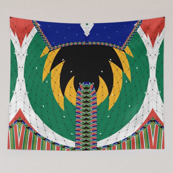 Item preview, Attractive original abstract geometric artwork, inspired by the South African flag in a vintage style. designed and sold by Ralek.