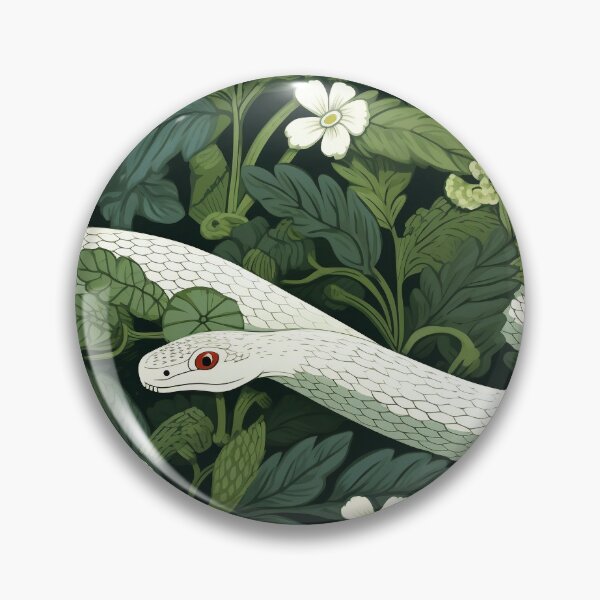 Item preview, White snakes in leafs and flowers designed and sold by Forest Alchemist.